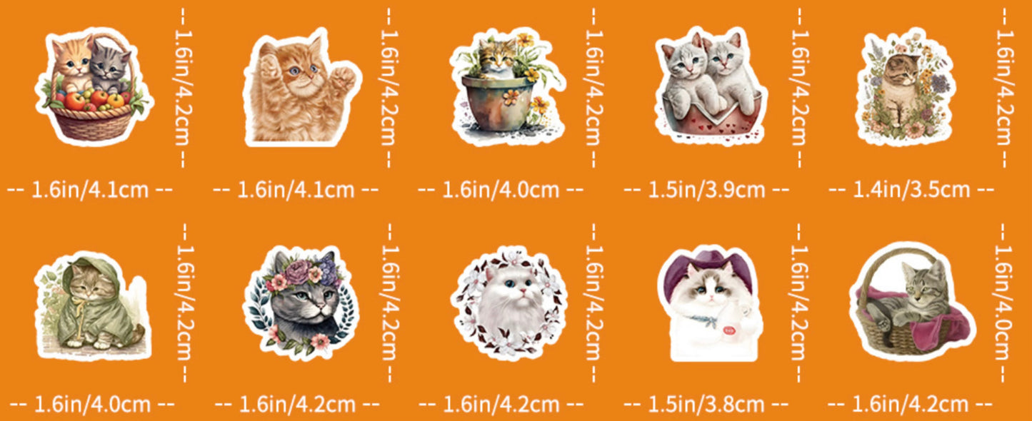 100 Pcs Individual Stickers | Kitty-Cat Collection