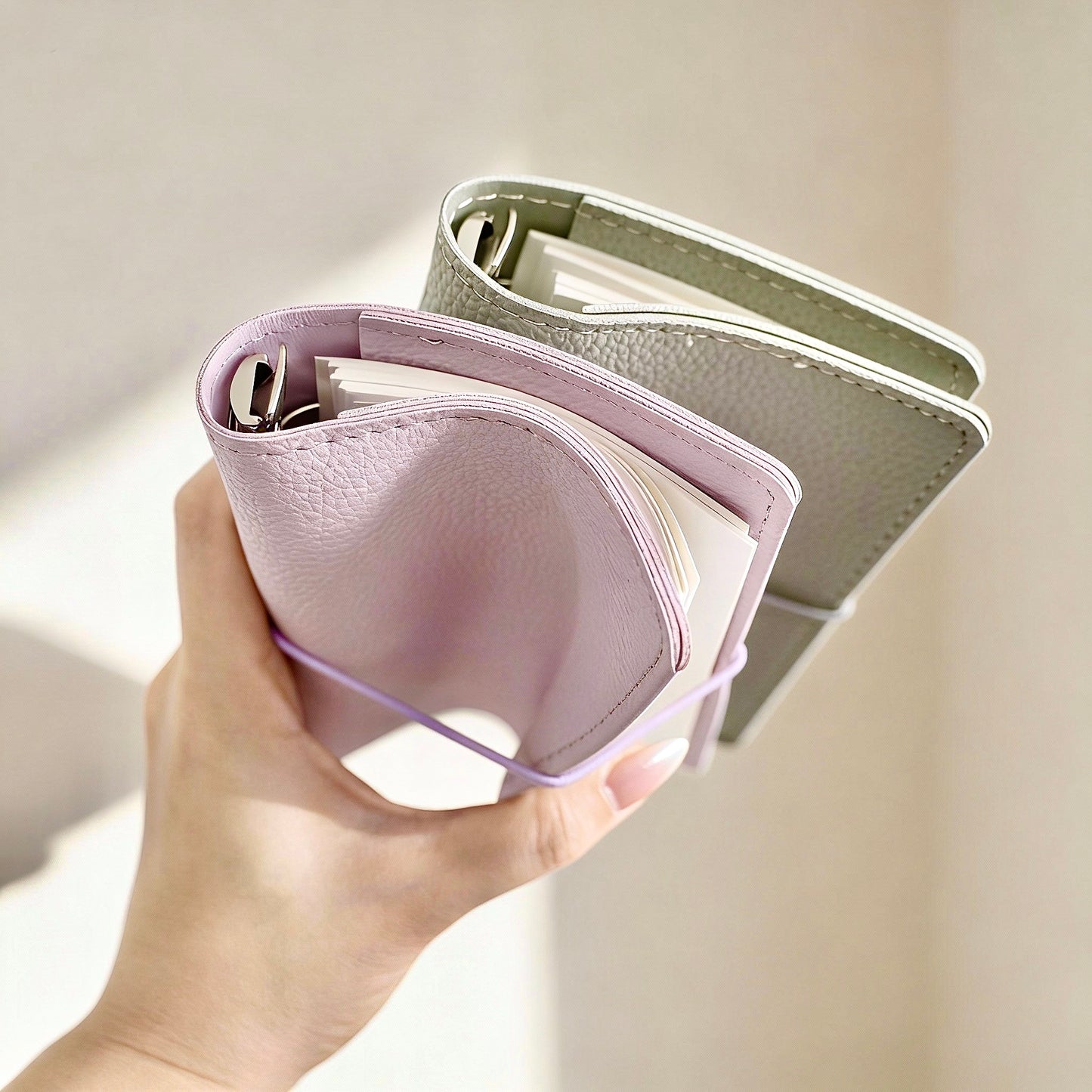 Pocket-Sized Refillable Journal | Litchi-Texture PU Leather | Sweet Daydream Series