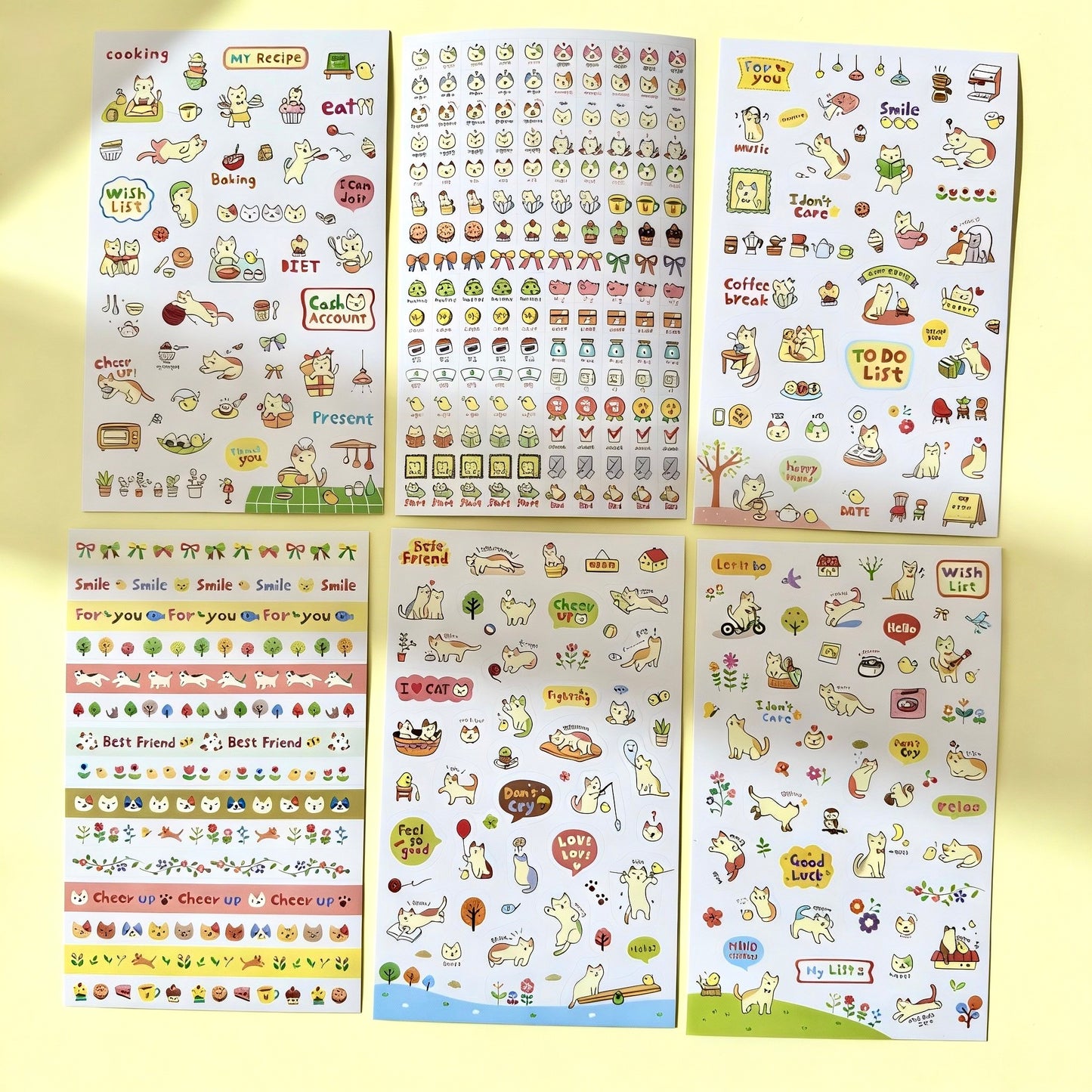 Sticker Set (6 Sheets) - Korean-style Adorable Minis