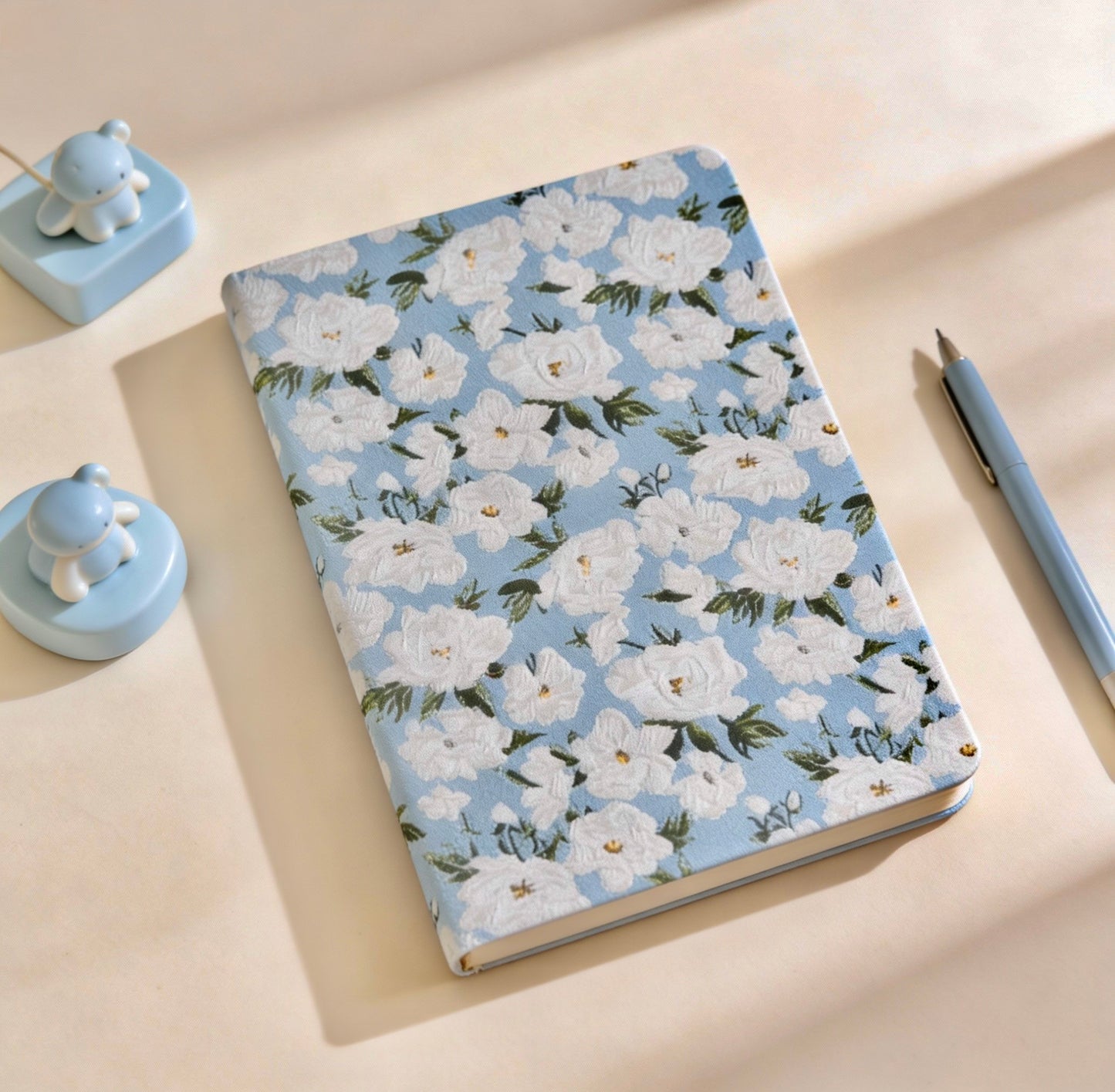 A5/A6 | Fabric Hardcover | Plain Notebook - Japanese-style Floral, Flower Blossom