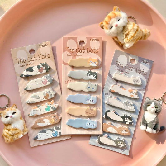 Kawaii Kitty Index Tabs and Sticky Notes Set