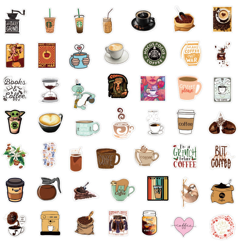 50 Pcs Individual Stickers | Coffee Moments Collection