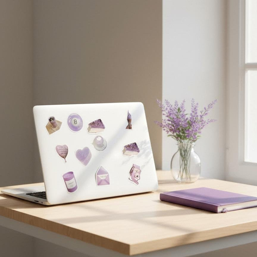 60 Pcs Individual Stickers | Mystic Purple Lavender