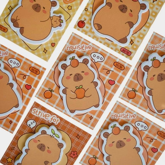 Kawaii Capybara-Shaped Sticky Note Pads