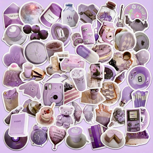 60 Pcs Individual Stickers | Mystic Purple Lavender