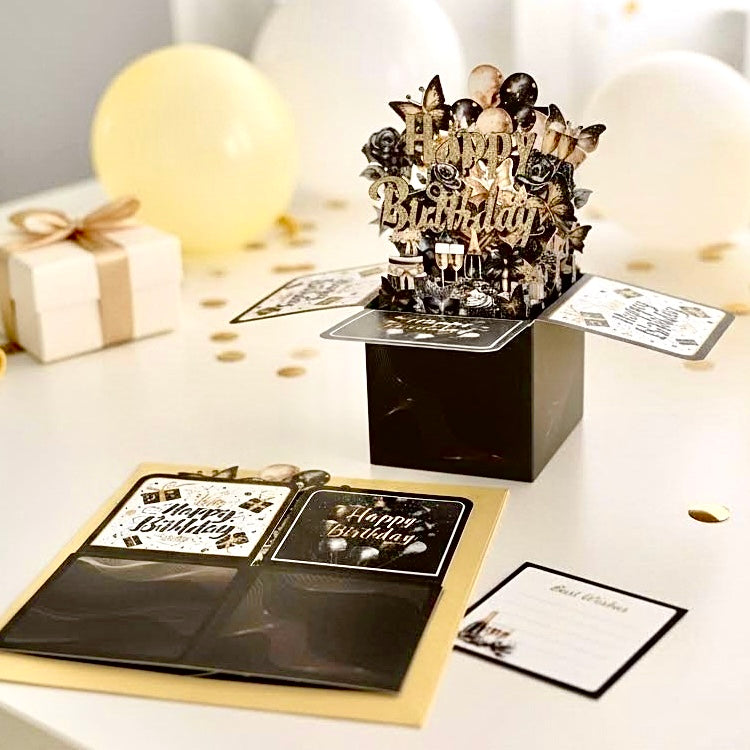 3D Pop-Up Lux Sparkle Birthday Box Card