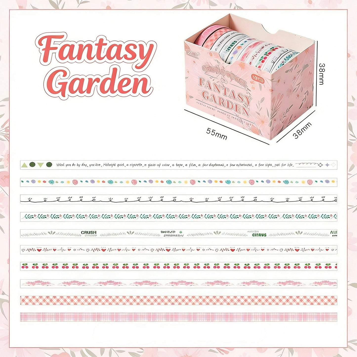 10-Pack Super Thin Washi Set | Washi Tape - Narrow and Petite Harmony Collection