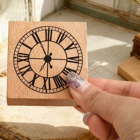 Beech Wood Stamp - Engraving Time Series Journal Stamp