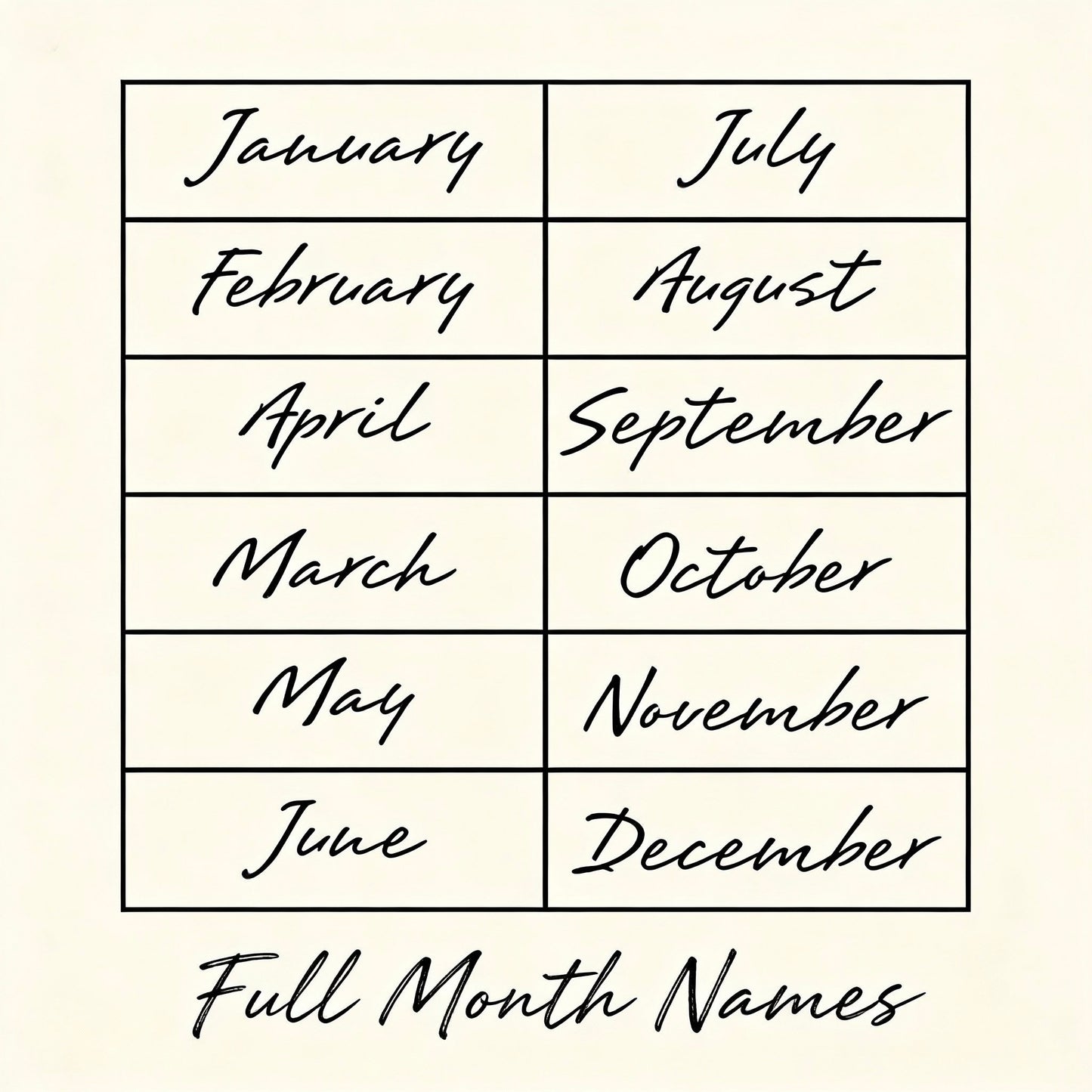 Natural Wood Stamp - Month and Week Collection