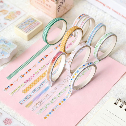 10-Pack Super Thin Washi Set | Washi Tape - Narrow and Petite Harmony Collection