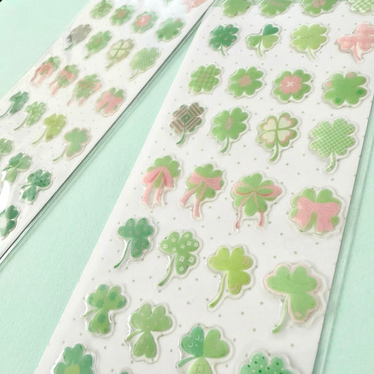 3D Glass-like Epoxy Stickers | Lucky Clover