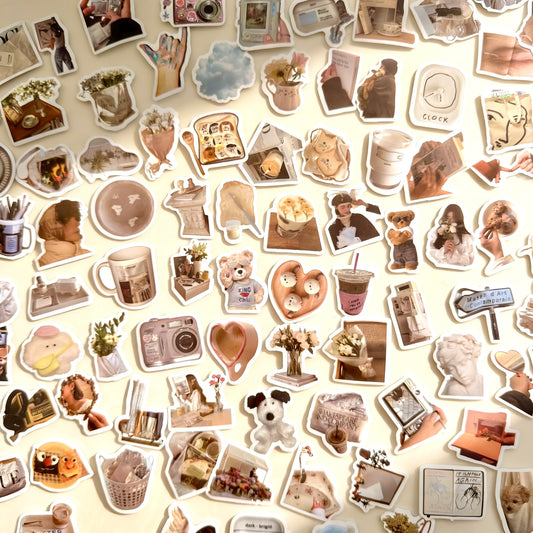 100 Pcs Individual Stickers | Refined Ivory Miniature