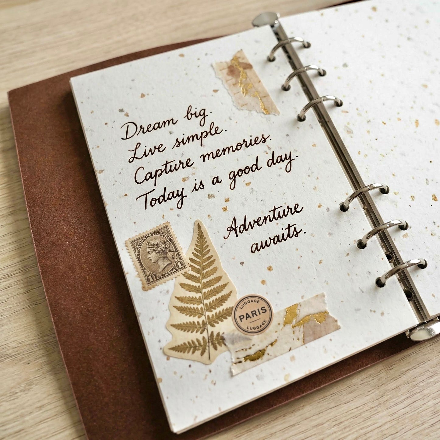 M5 & A6 | 5 Hole and 6 Hole Refill Sheets | Coffee Ink Splash - Specialty Paper