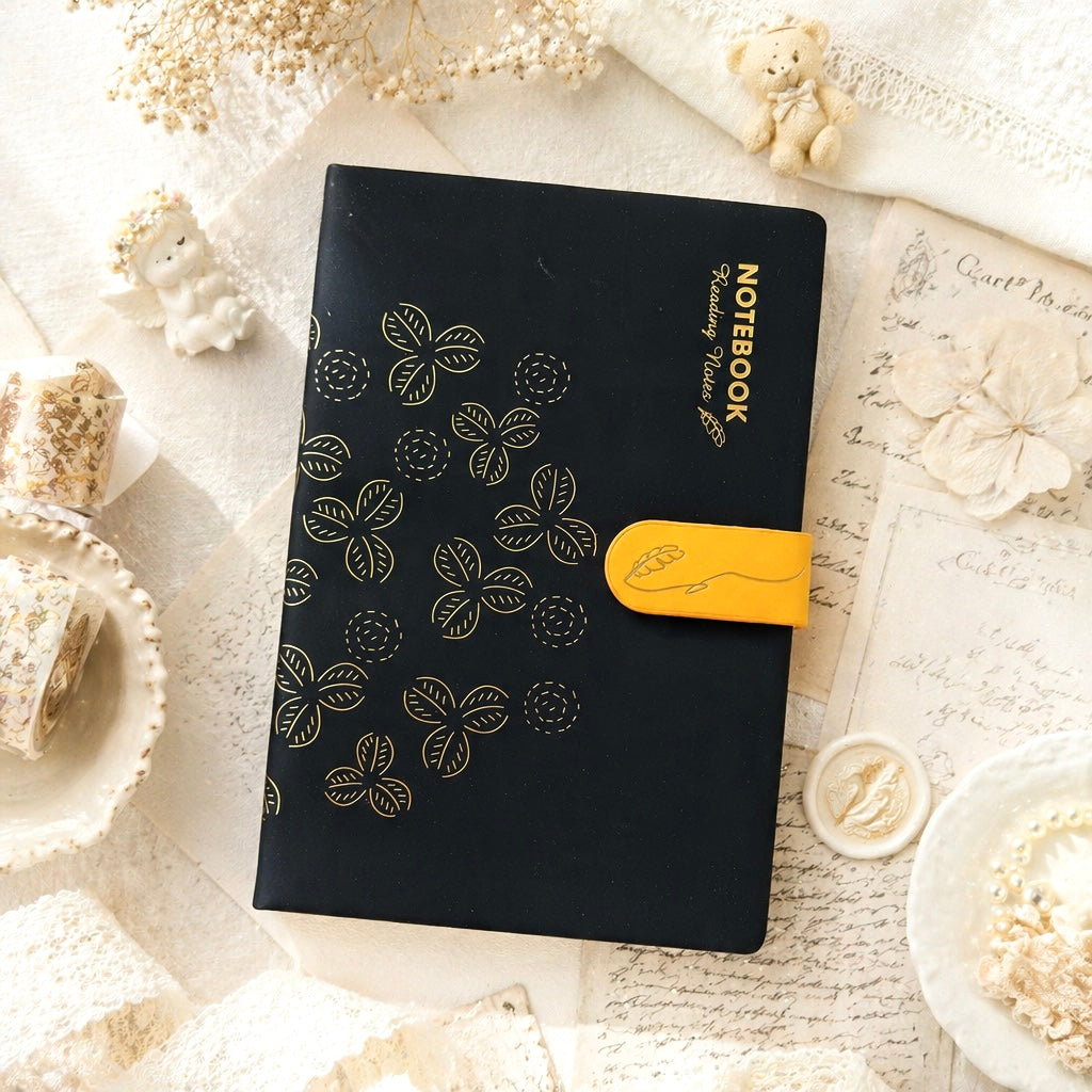 A5 | Faux Leather Hardcover | Golden Clover Series with Magnetic Closure