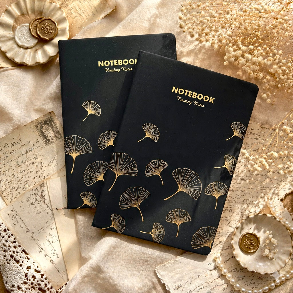A5 | Faux Leather Hardcover| Ginkgo Leaf Series