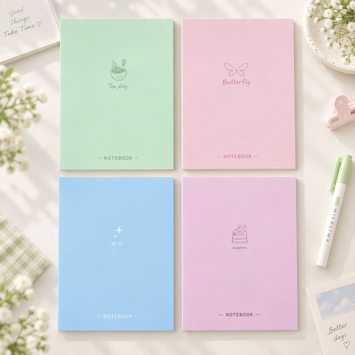 B5 | 4-Pack Notebook Set | Soft Spectrum Study Book