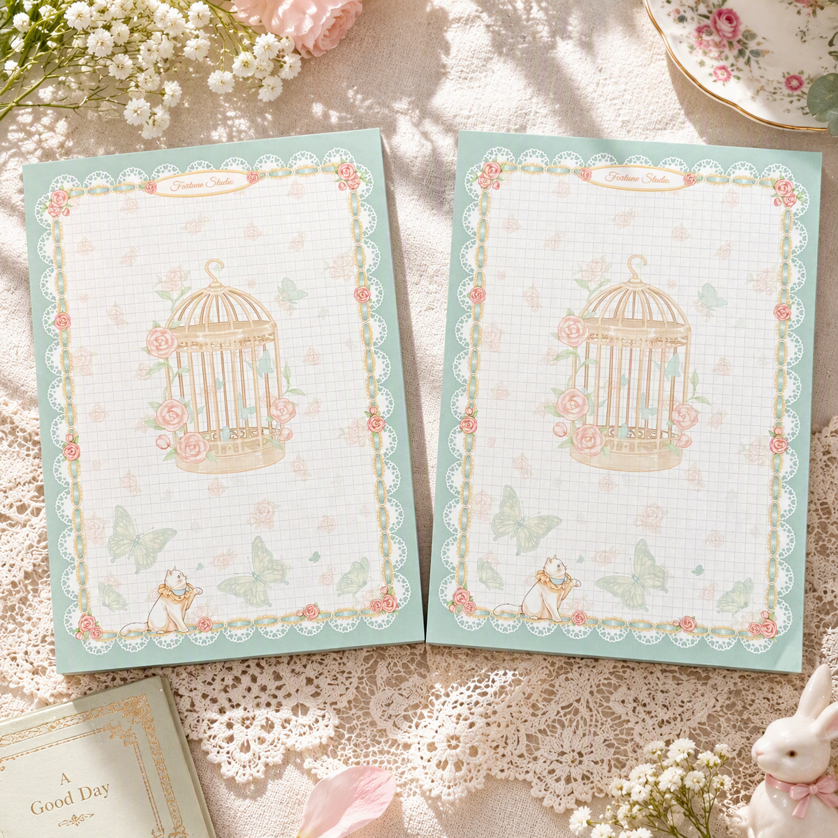 Notepad | Premium 120g Thick Paper | Lily & Butterfly | Extra Large-B5