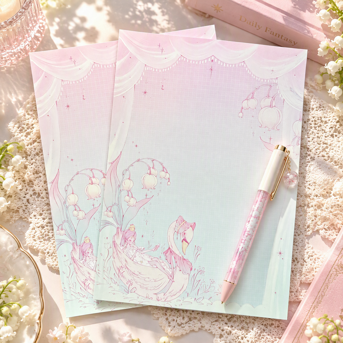 Notepad | Premium 120g Thick Paper | Swan Dream | Extra Large-B5