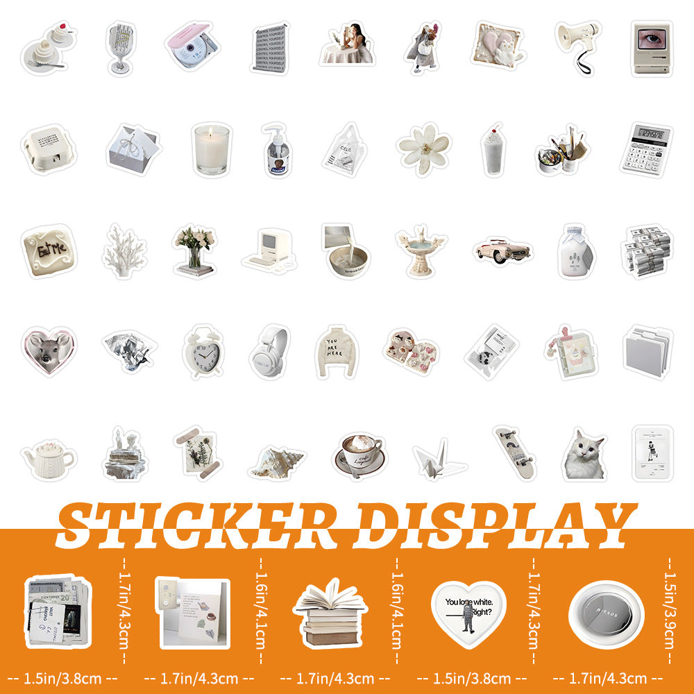 100 Pcs Individual Stickers | Elegant White Charm Stickers