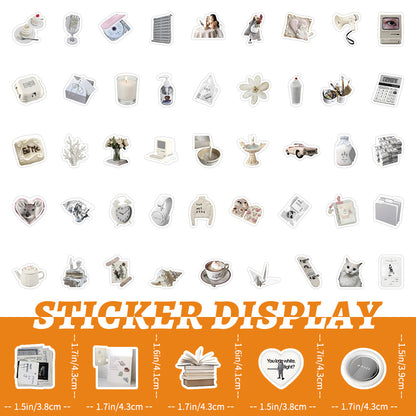 100 Pcs Individual Stickers | Elegant White Charm Stickers