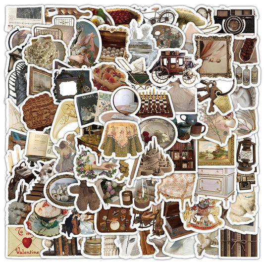 100 Pcs Individual Stickers |  Vintage Royal Treasures