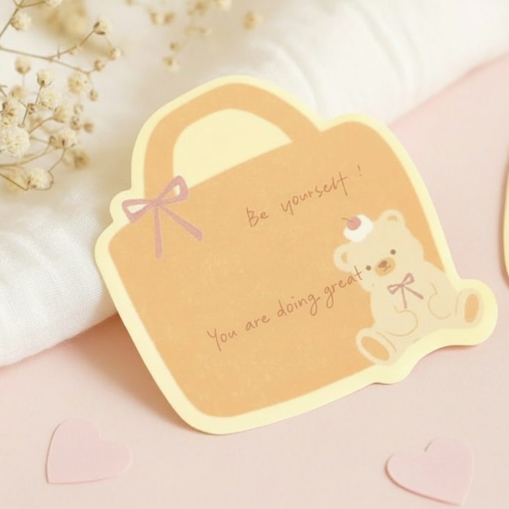 Dessert-Themed Bear’s Polka Sticky Notes