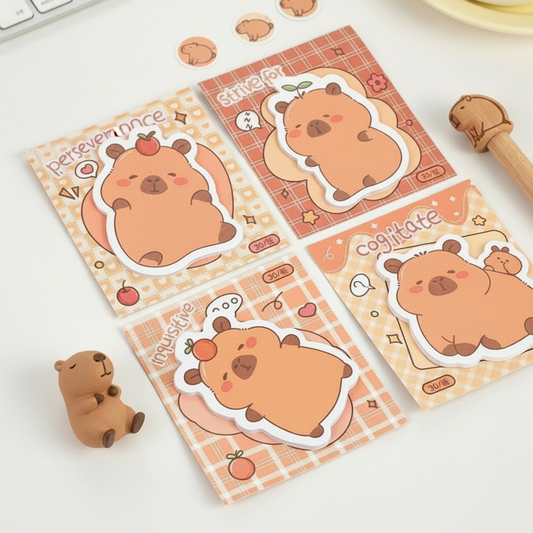Kawaii Capybara-Shaped Sticky Note Pads