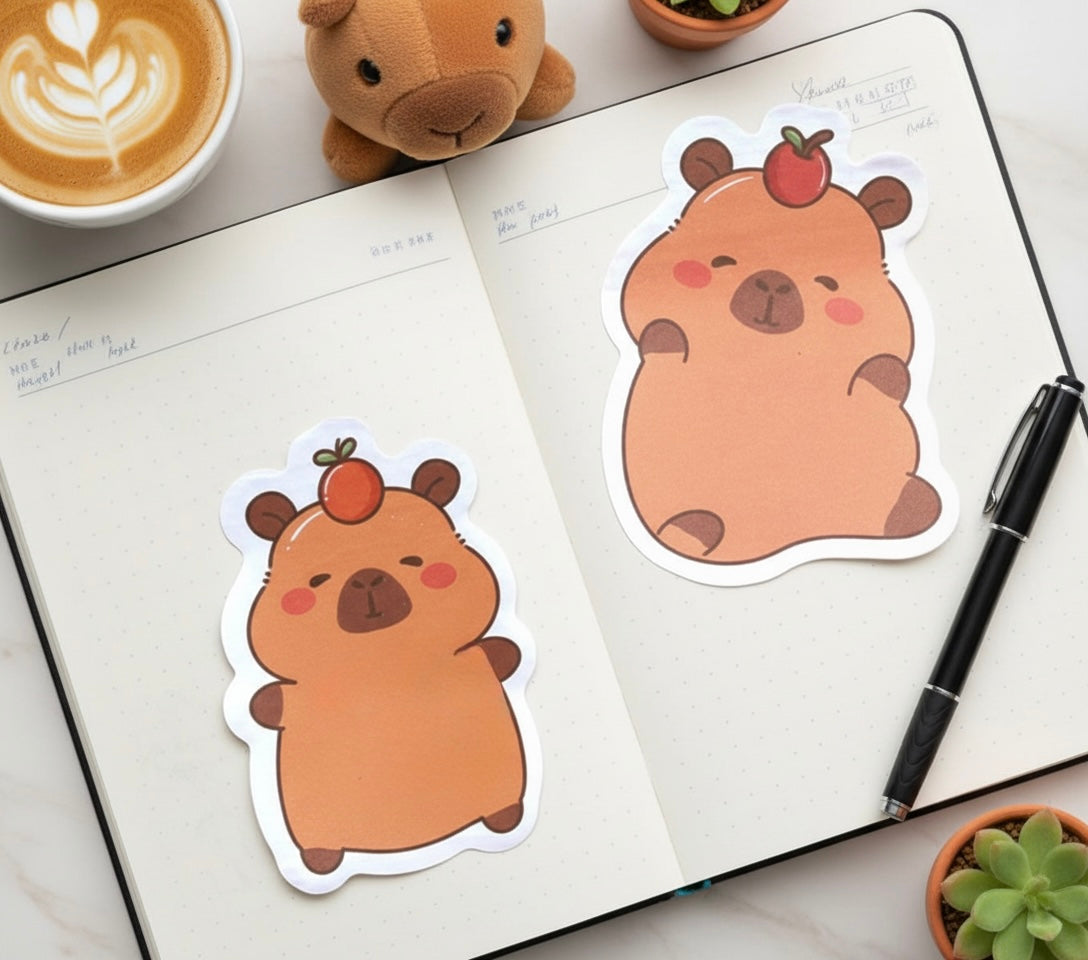 Kawaii Capybara-Shaped Sticky Note Pads