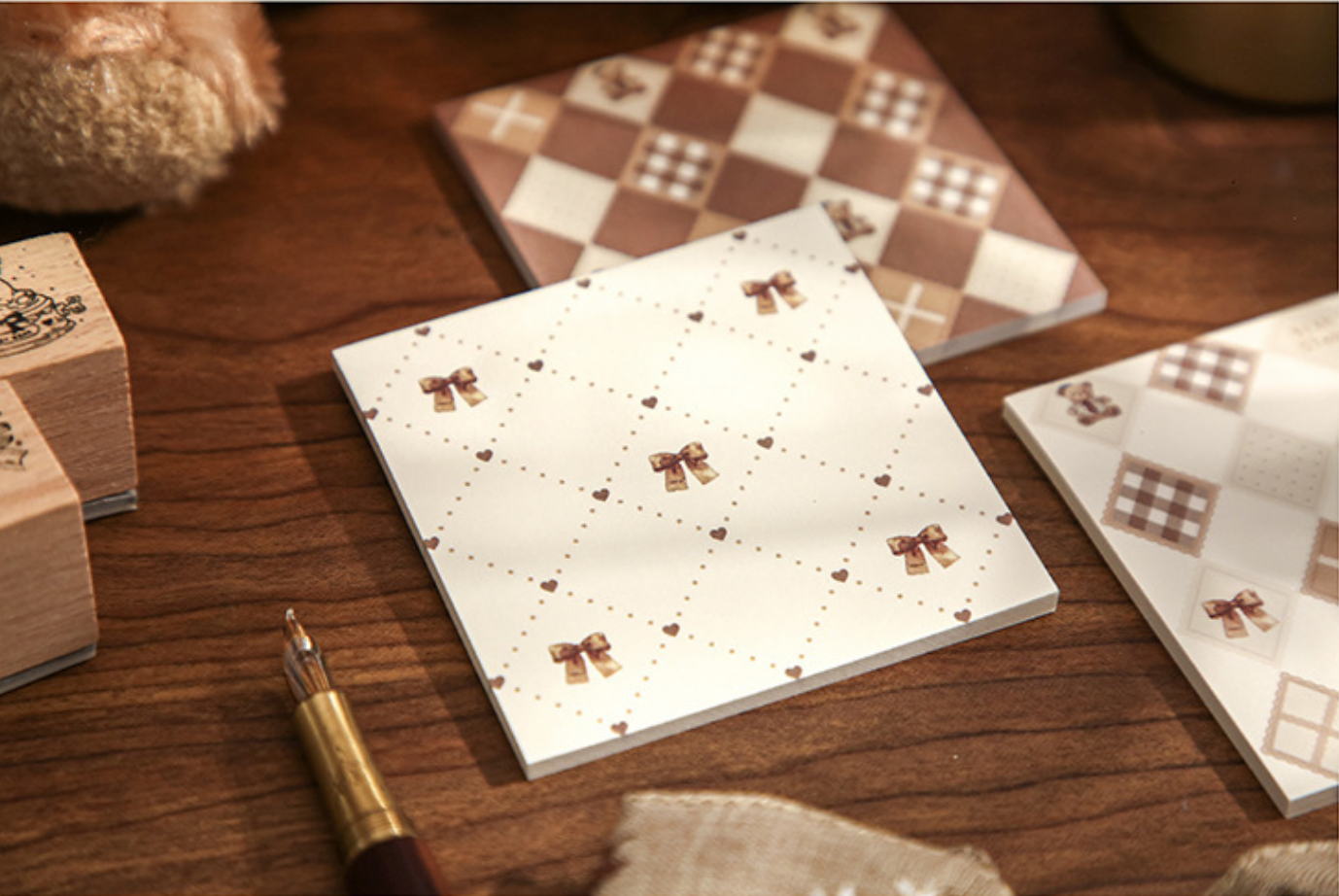 Trio Sticky Notes Set - French Checkerboard Series