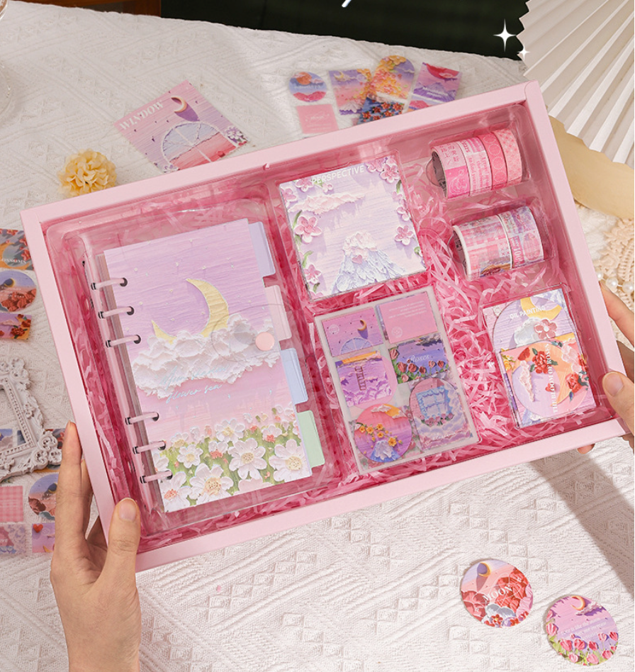 Lumière Reverie Art Journaling Gift Set - Moonlit Floral Sea Edition
