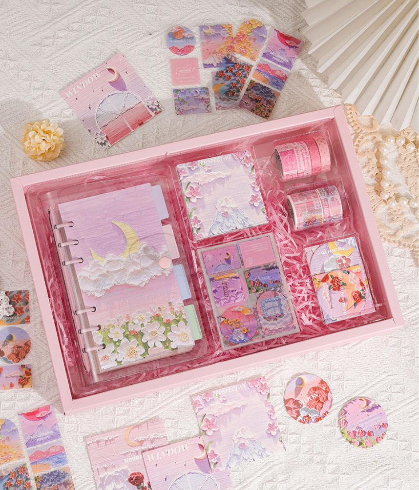 Lumière Reverie Art Journaling Gift Set - Moonlit Floral Sea Edition