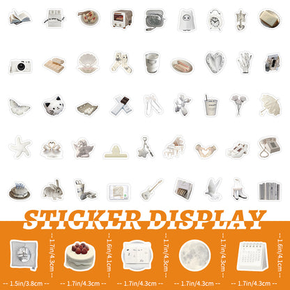 100 Pcs Individual Stickers | Elegant White Charm Stickers