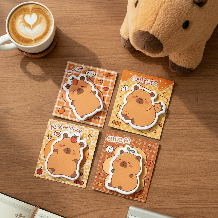 Kawaii Capybara-Shaped Sticky Note Pads