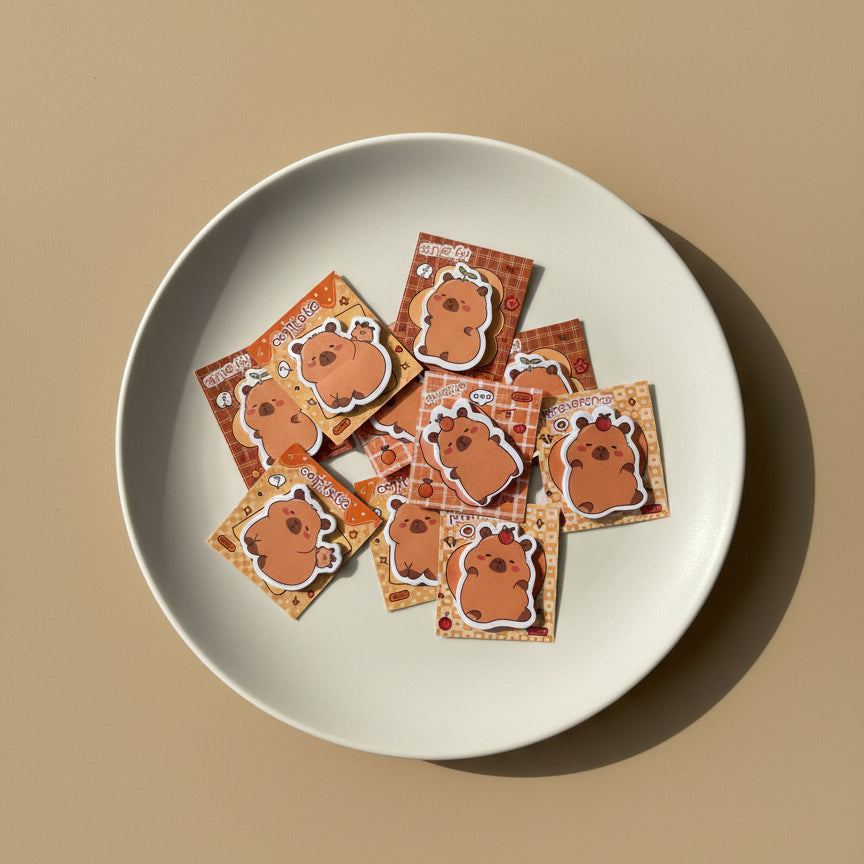 Kawaii Capybara-Shaped Sticky Note Pads
