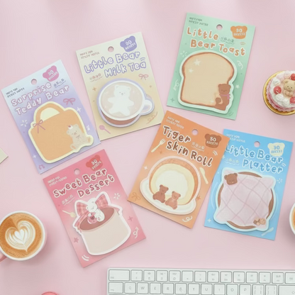 Dessert-Themed Bear’s Polka Sticky Notes