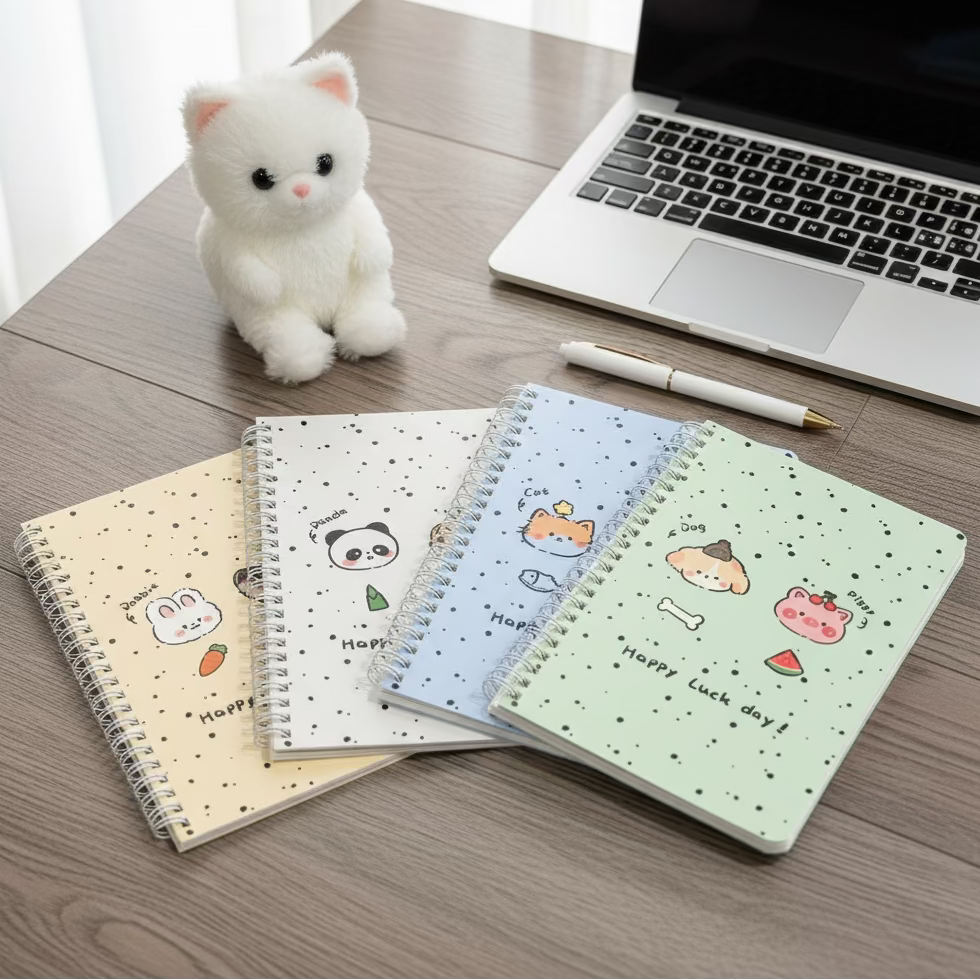 A5 | Spiral Student Notebook – Japanese-Style Kawaii Animal Friend Series