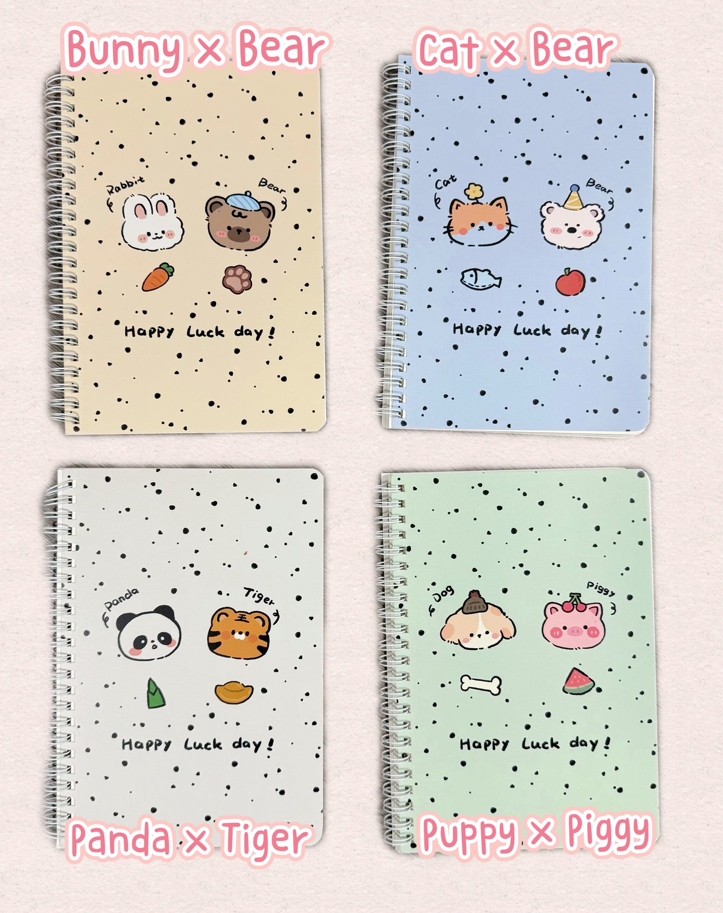 A5 | Spiral Student Notebook – Japanese-Style Kawaii Animal Friend Series