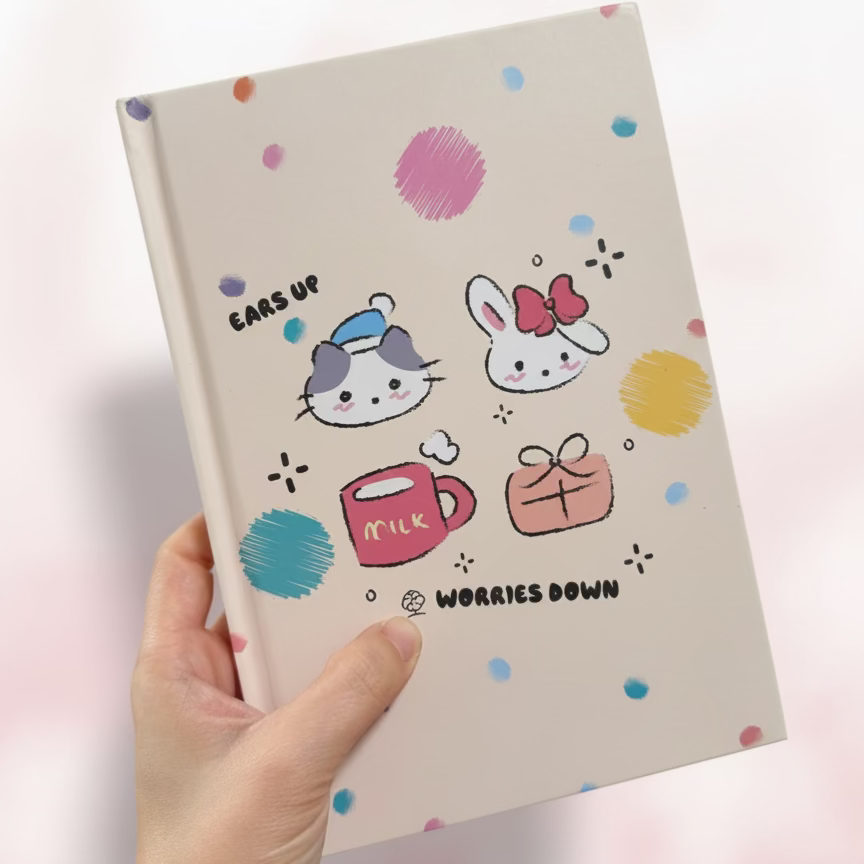 A5 | Hardcover Student Notebook | J-Style Bubbly Cute Critters Series