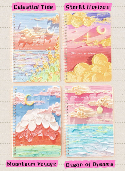 A5 | 60 Sheets | Spiral Lined Notebook – Blush Azure Ocean