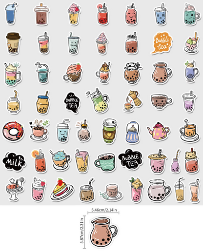 50 Pcs Individual Stickers | Coffee Moments Collection