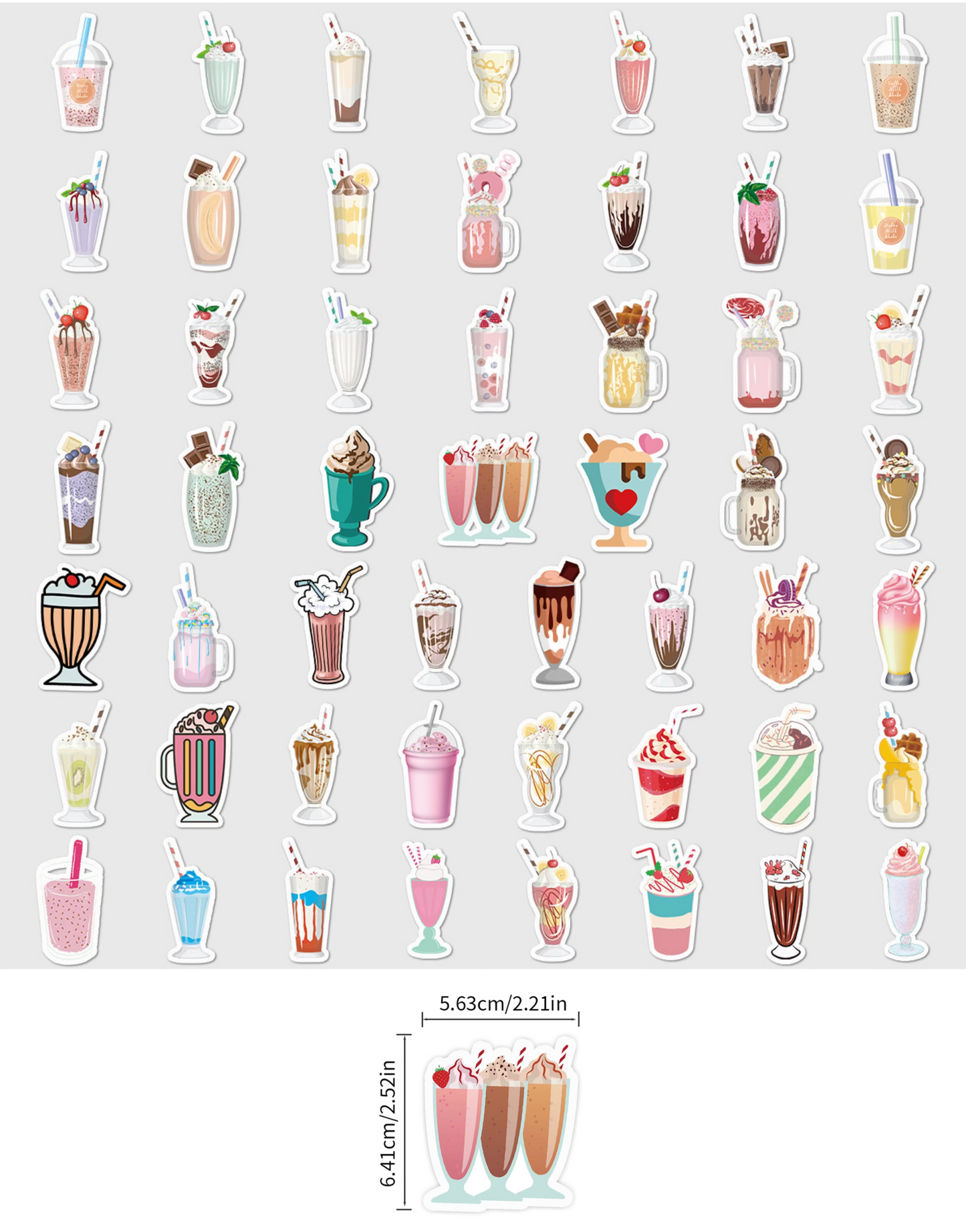 50 Pcs Individual Stickers | Coffee Moments Collection