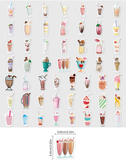 50 Pcs Individual Stickers | Coffee Moments Collection