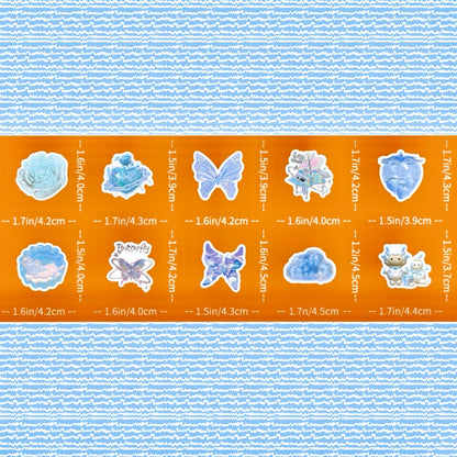100 Pcs Individual Stickers | Crystal Blue Dream