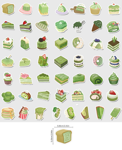 50 Pcs Individual Stickers | Dessert and Snack Collection