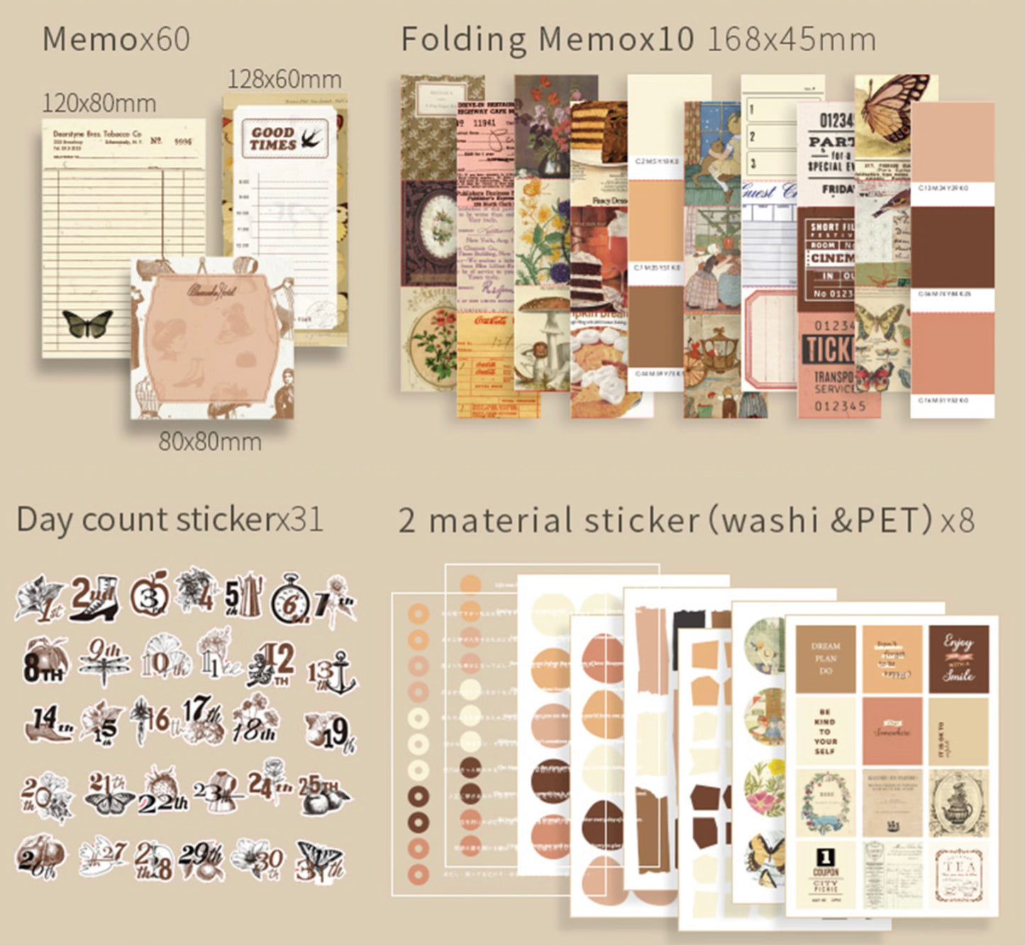 Vintage Artistic Planner Gift Set - Cocoa Brownie Edition