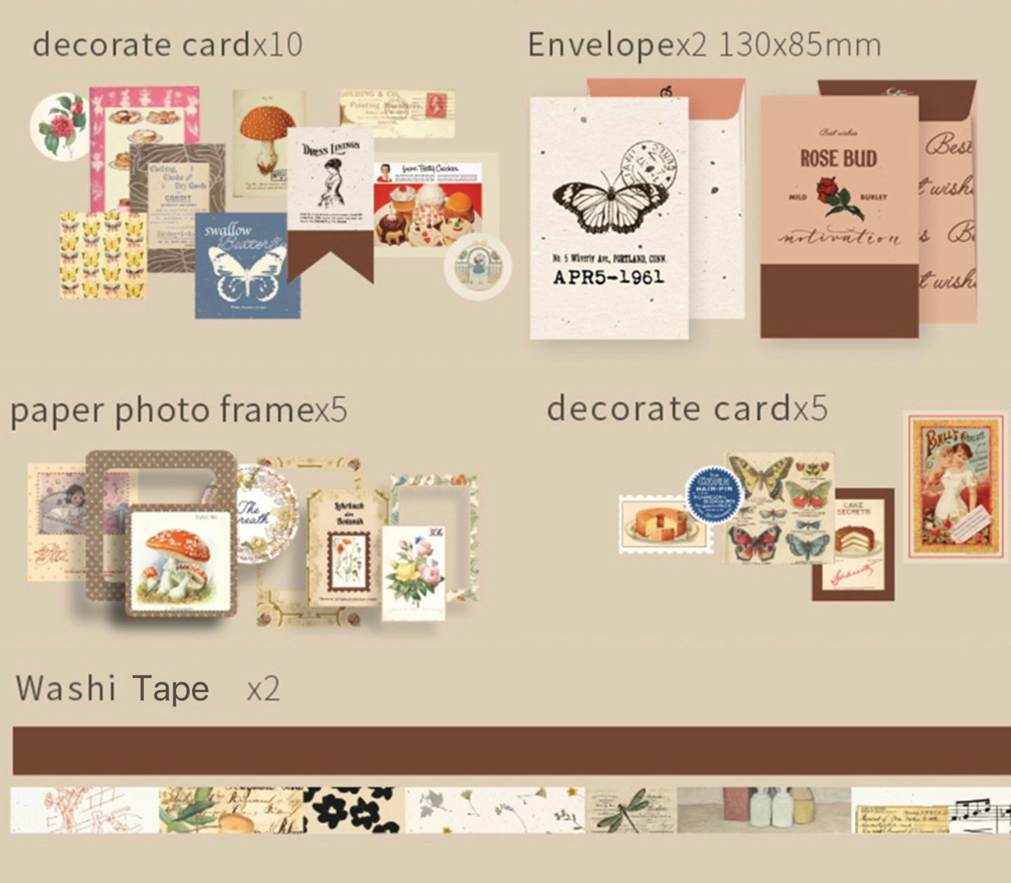 Vintage Artistic Planner Gift Set - Cocoa Brownie Edition