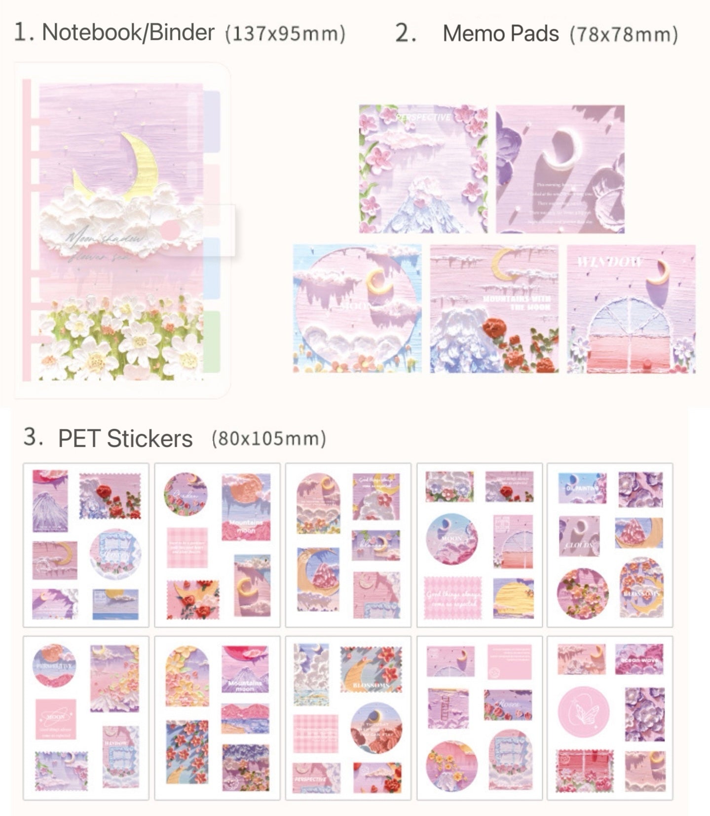 Lumière Reverie Art Journaling Gift Set - Moonlit Floral Sea Edition