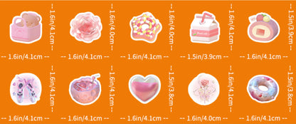 100 Pcs Individual Stickers | Luminous Pink Parade