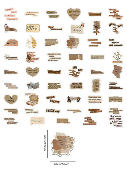 50 Pcs Individual Stickers |  Vintage Inspire Quotes