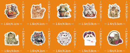100 Pcs Individual Stickers |  Kitty-Cat Collection